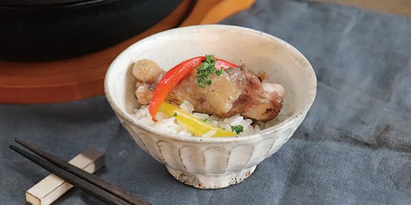 手羽燻製の炊き込みご飯