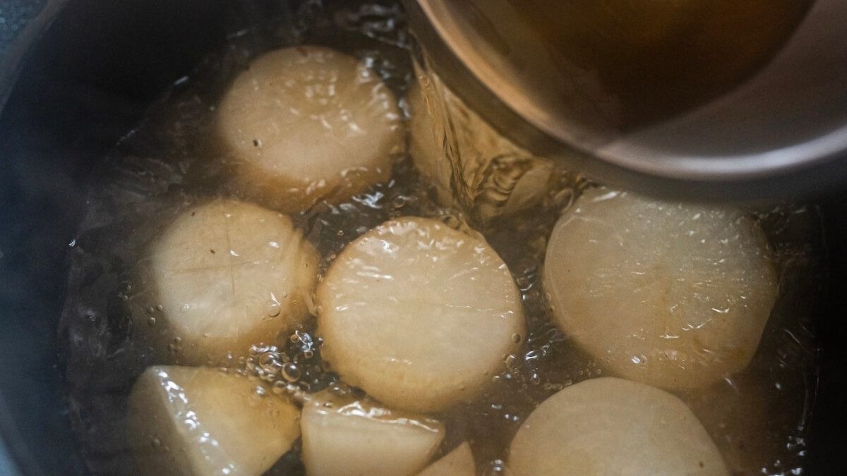 大根と牡蠣の炊いたん　レシピ