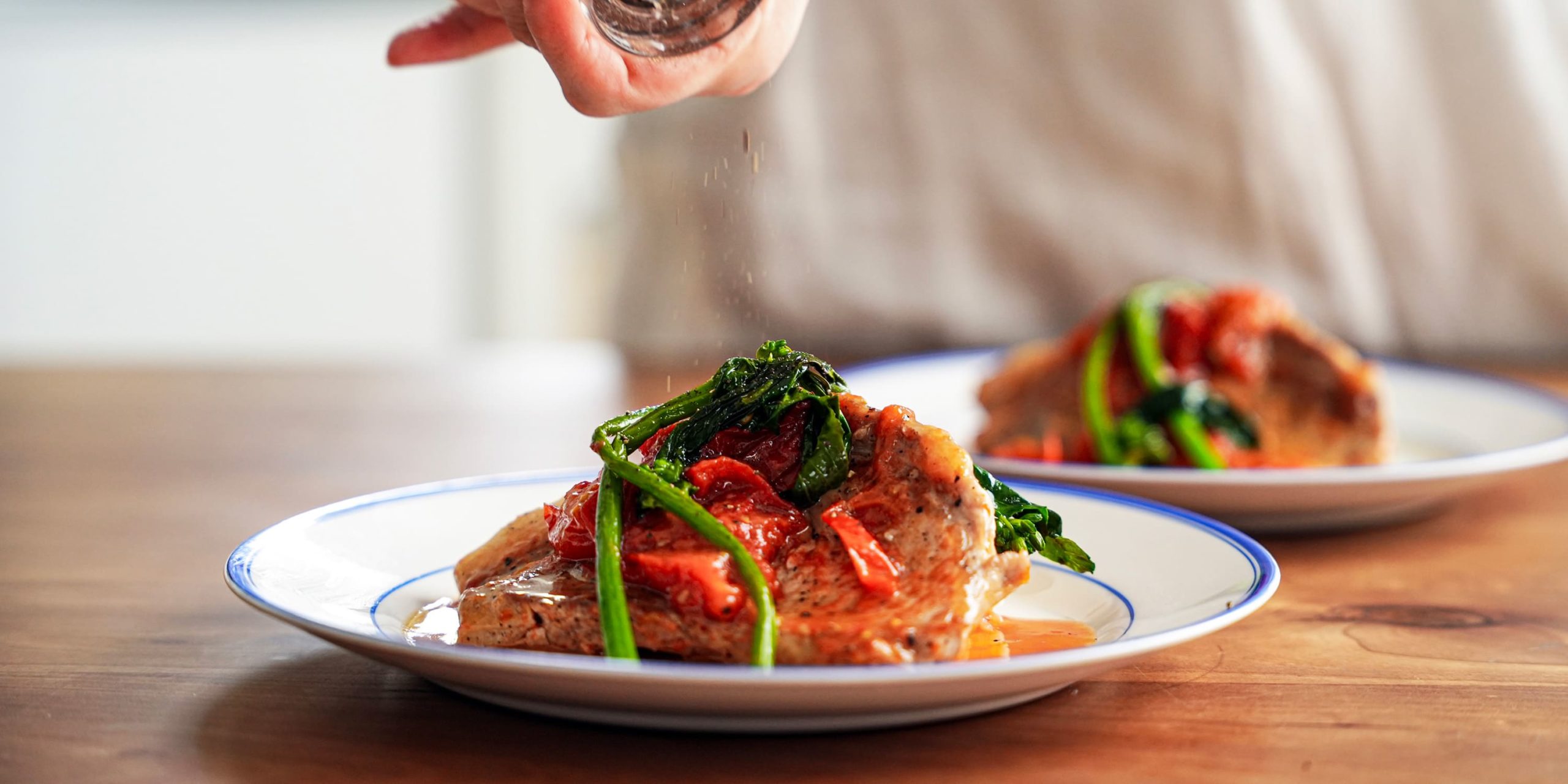 春のポークソテーとマッシュポテト