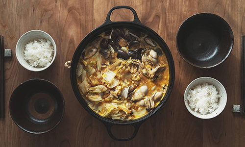 白菜と牡蠣の卵とじすき焼き レシピ