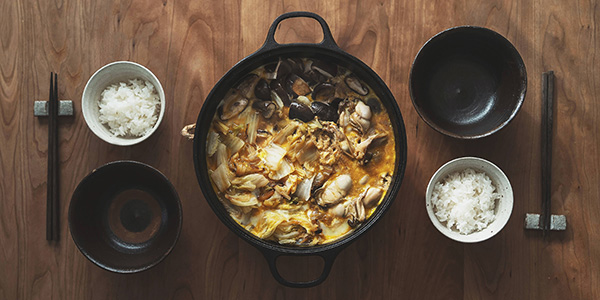 白菜と牡蠣の卵とじすき焼き　レシピ
